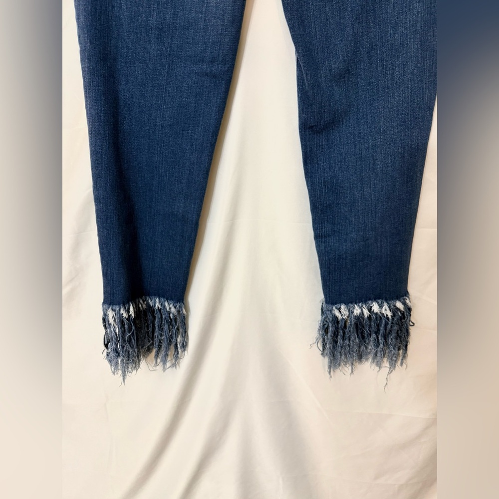 KanCan Ankle Length Distressed High Rise Skinny Jeans With Raw Frayed Hem Sz 13 - Picture 8 of 13